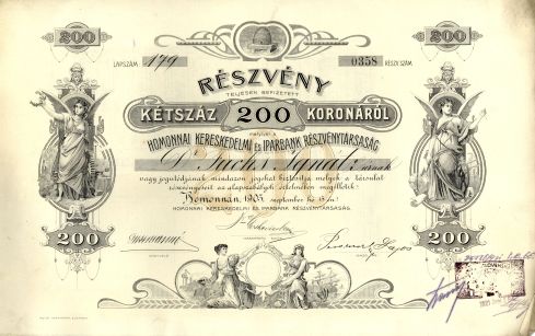 Humenská obchodná a priemyselná banka, Humenné - účastina, 1903