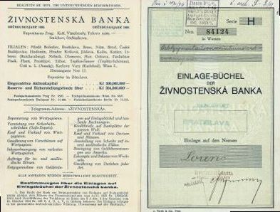 Živnostenská banka, filiálka Bratislava - vkladná knižka, 1934